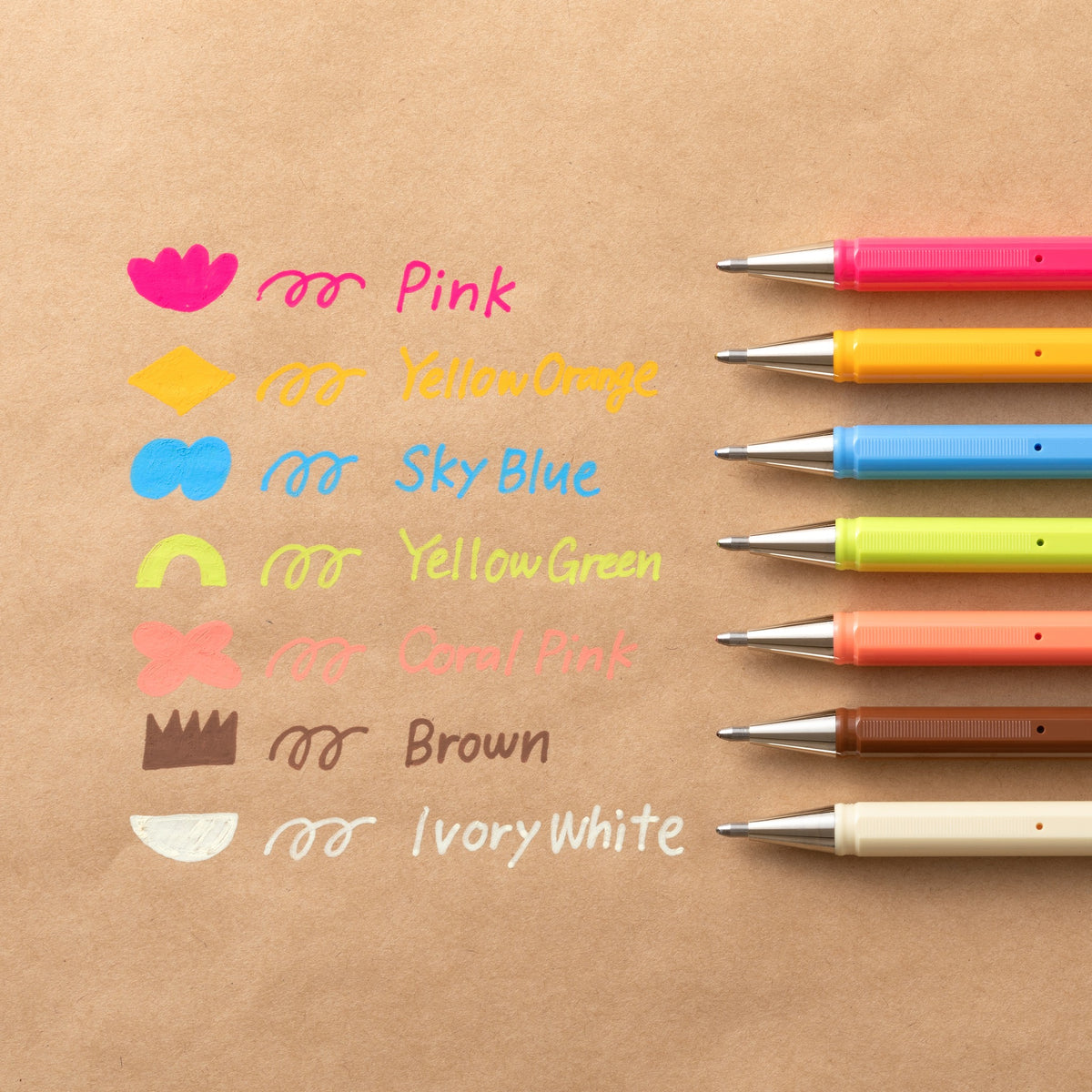 Juego de 7 colores Mattehop de Pentel