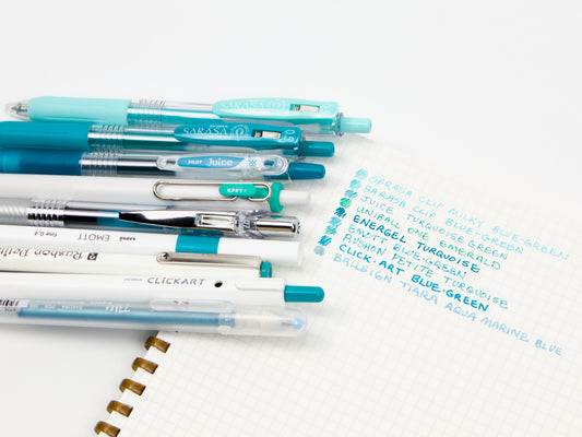 Blue Green - Turquoise Pen Sampler Set