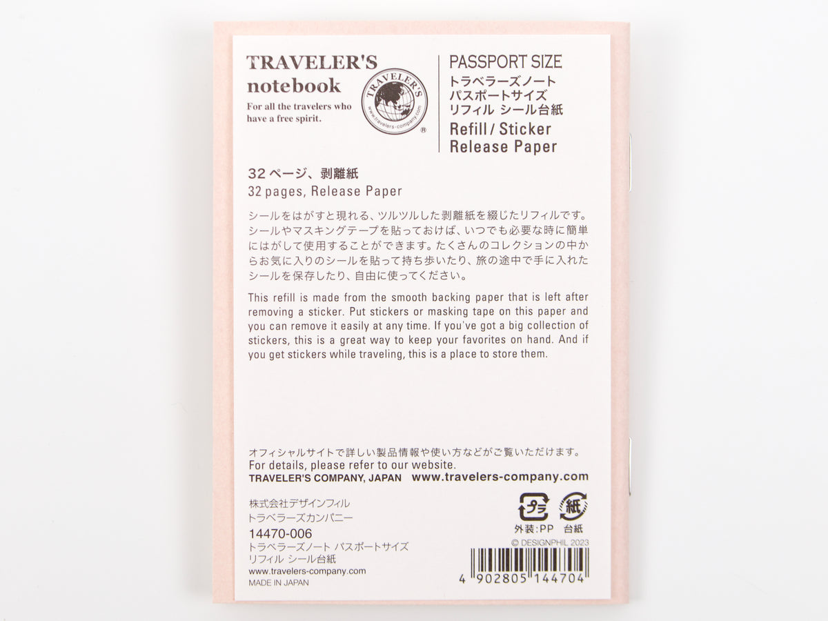 Passport 017 Sticker Release Paper