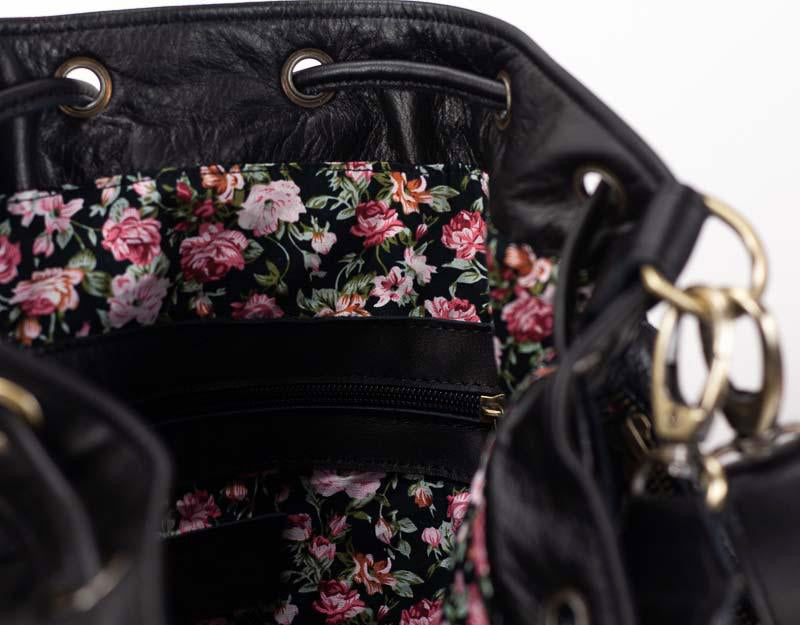 Sac seau Danae de Milloo tissé à la main noir