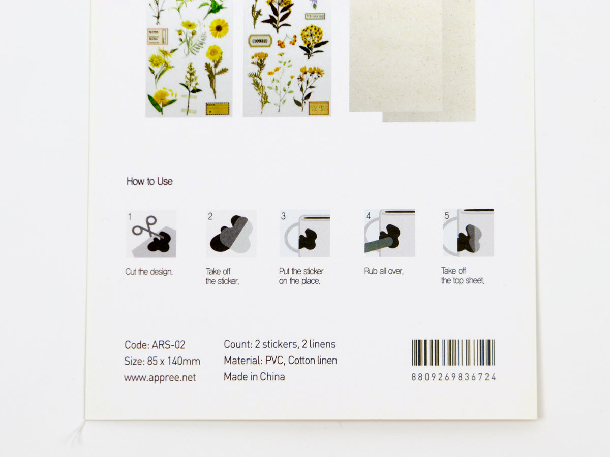 Appree Pressed Flower Rub-On Stickers