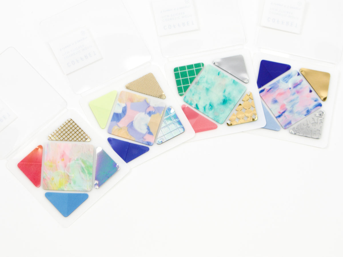 Hitotoki Coffret Cosmetic Motif Film Sticker Square and Triangle