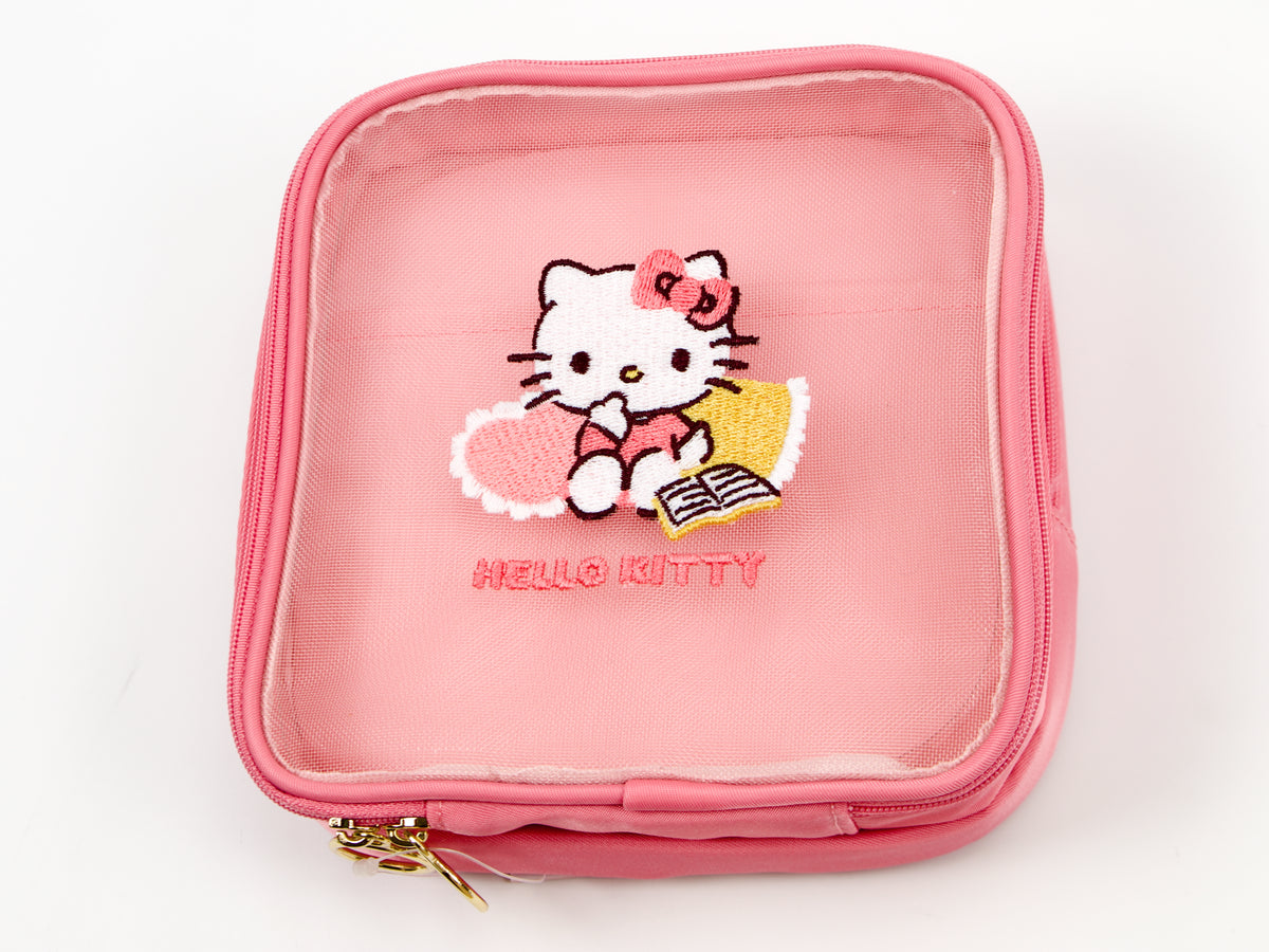 Hello Kitty Mesh Square Zip Pouch