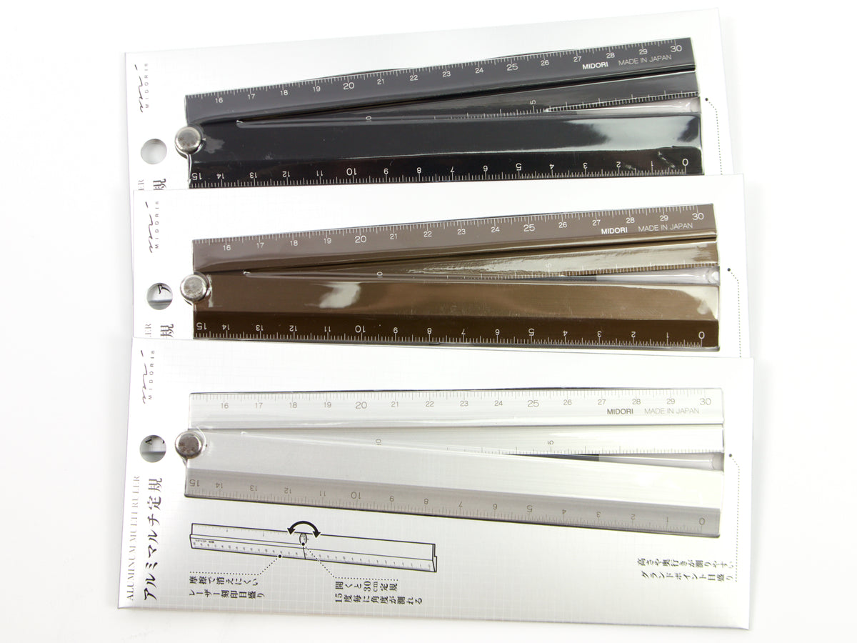 Règle multifonctionnelle Midori en aluminium 30 cm