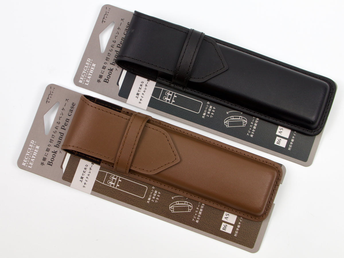 Midori Book Band Pen Case Recycled Leather