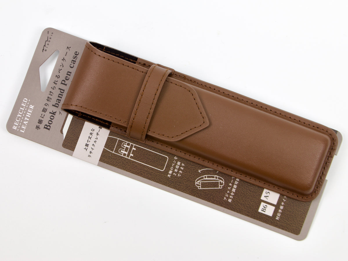 Midori Book Band Pen Case Recycled Leather