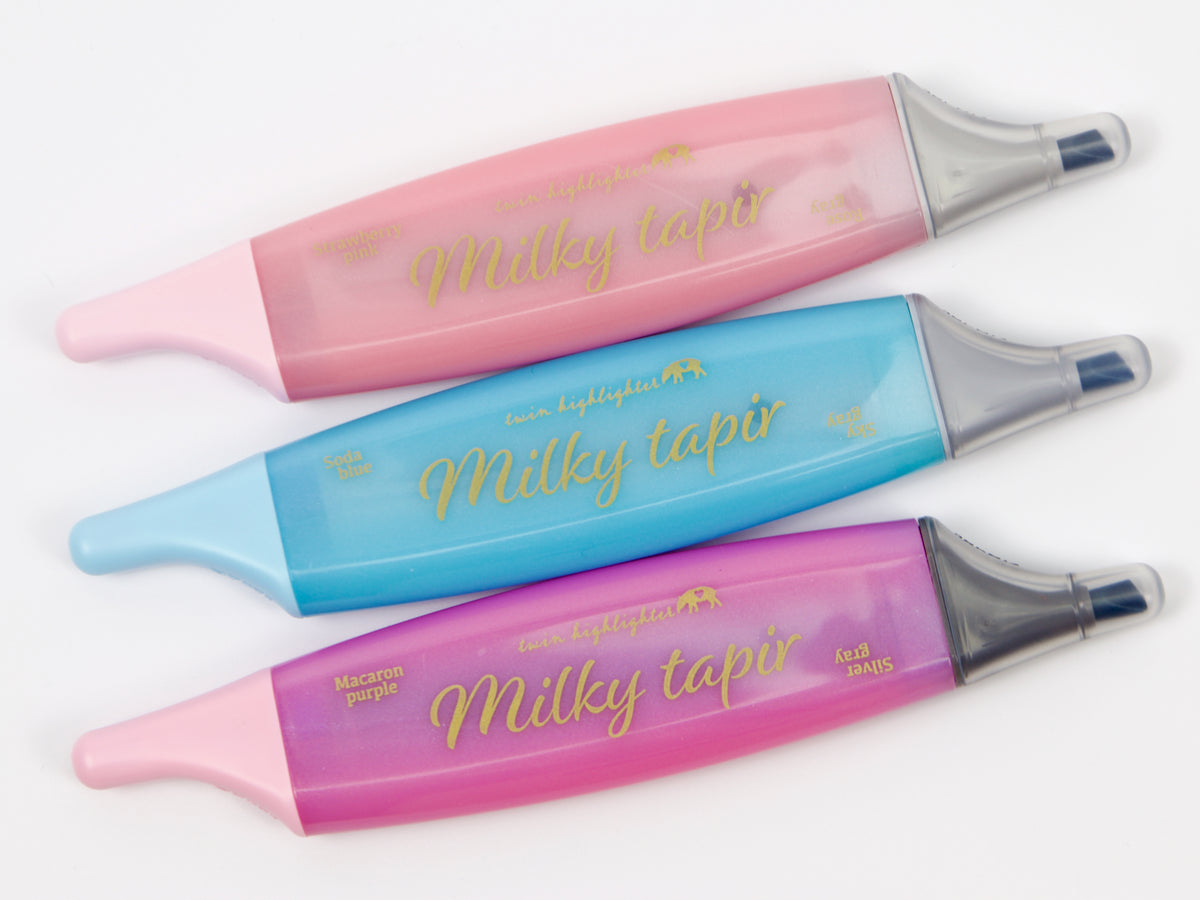 Coffret de 3 surligneurs parfumés Kobaru Milky Tapir
