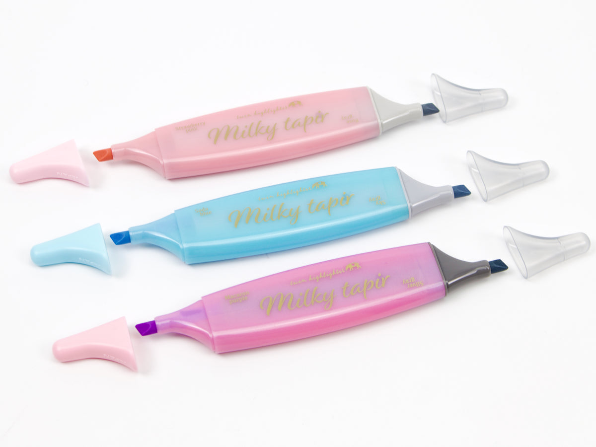 Coffret de 3 surligneurs parfumés Kobaru Milky Tapir