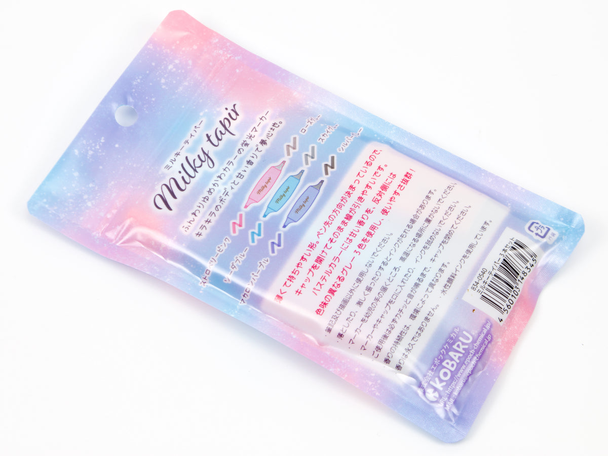 Coffret de 3 surligneurs parfumés Kobaru Milky Tapir