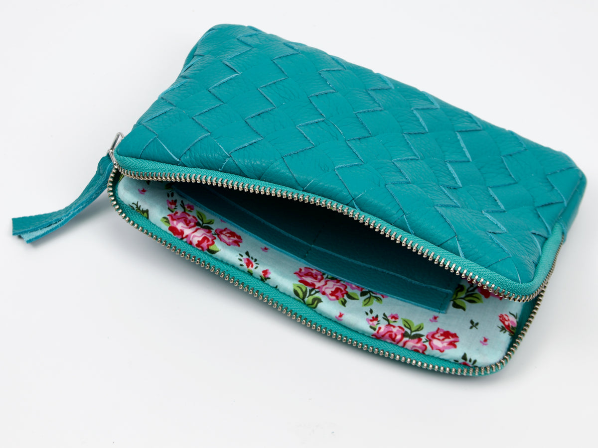 Pochette tissée à la main Chloe de Milloo Turquoise
