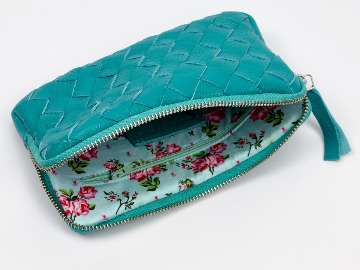 Pochette tissée à la main Chloe de Milloo Turquoise