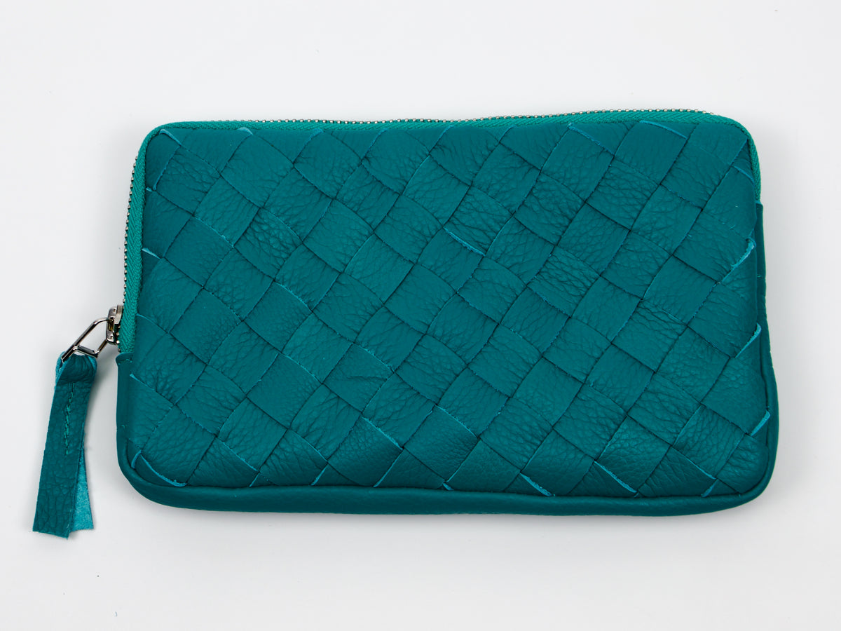 Pochette tissée à la main Chloe de Milloo Turquoise