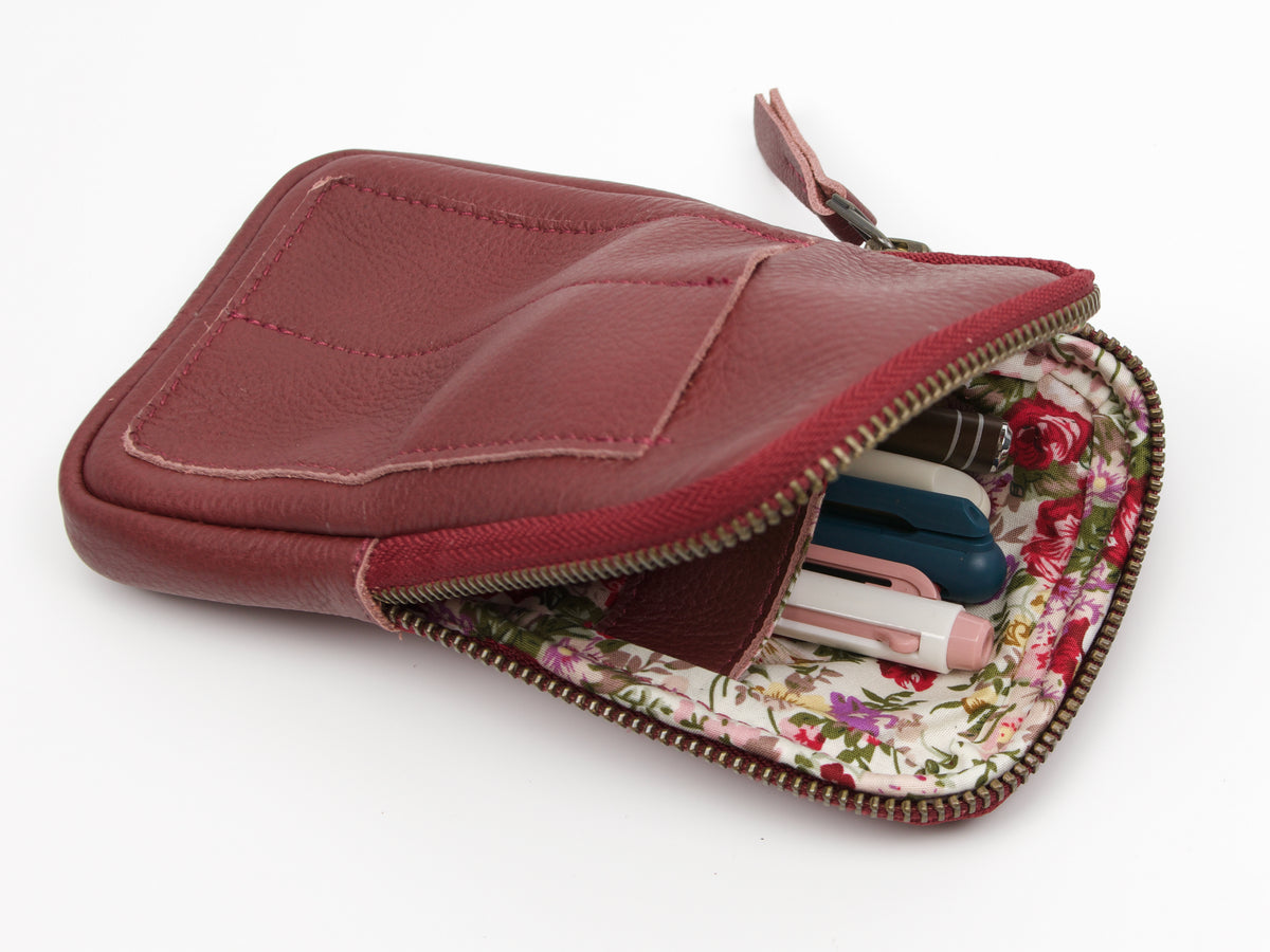 Estuche para bolígrafo Milloo Slim en color burdeos