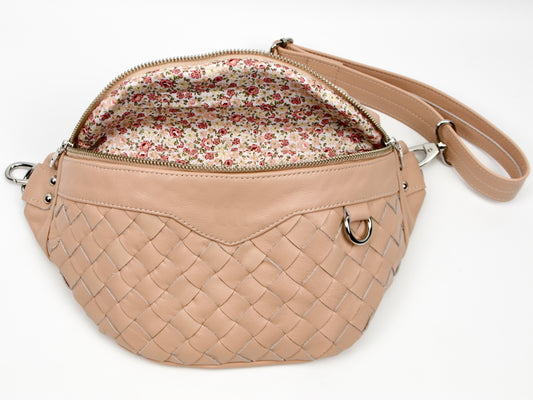 Sac banane milloo Haris tissé à la main rose vintage