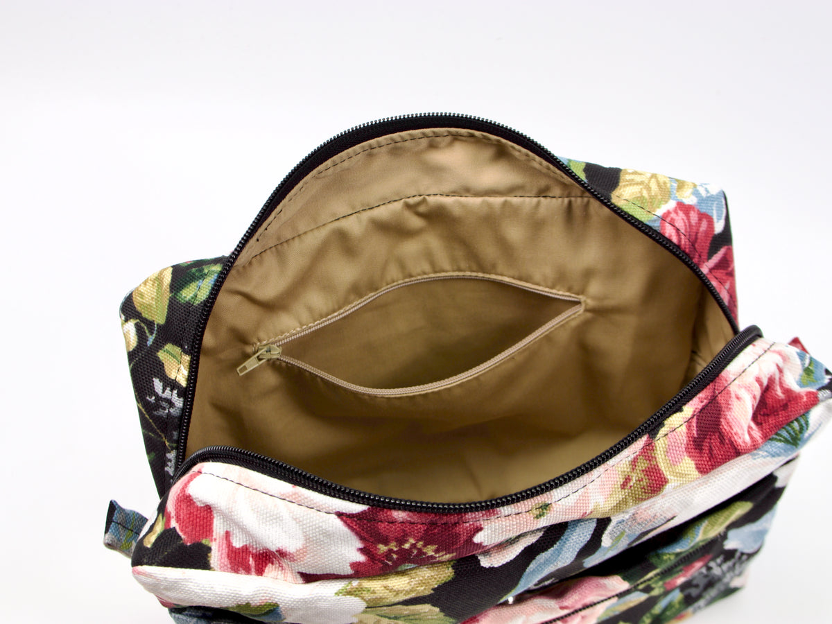 Ydra Organizer Black Floral Canvas