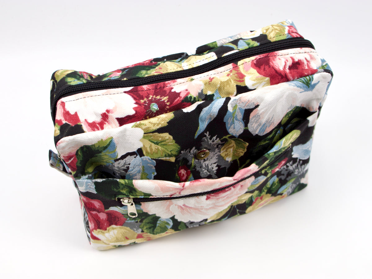 Ydra Organizer Black Floral Canvas