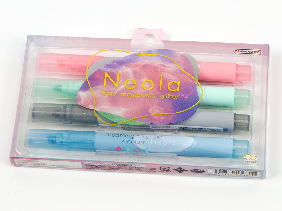 Sun-Star Neola Glitter Marker 4 Color Set