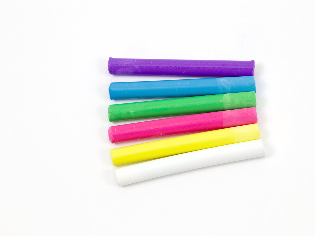 Rikagaku School Dustless Chalk Slim 6 Color Set