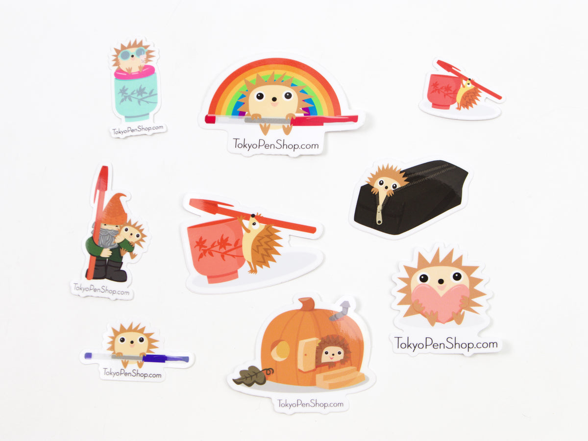 Juego de cinco diseños de pegatinas de la tienda de bolígrafos de Tokio
