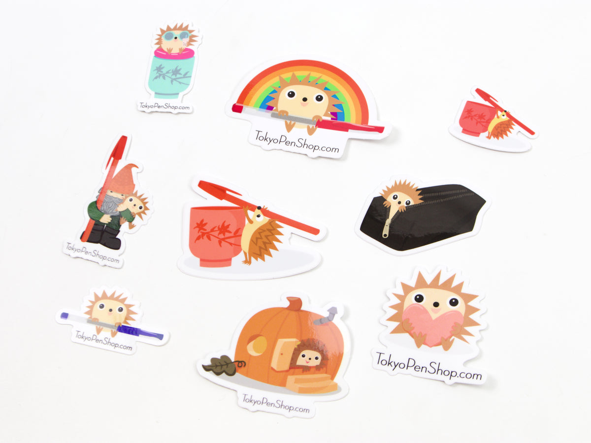 Juego de cinco diseños de pegatinas de la tienda de bolígrafos de Tokio