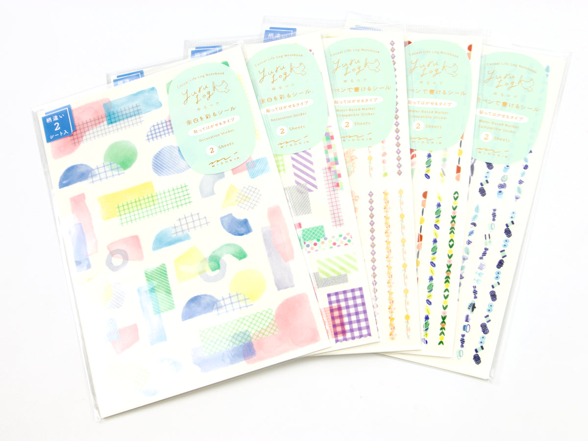 Midori Yuru Log Writeable Stickers