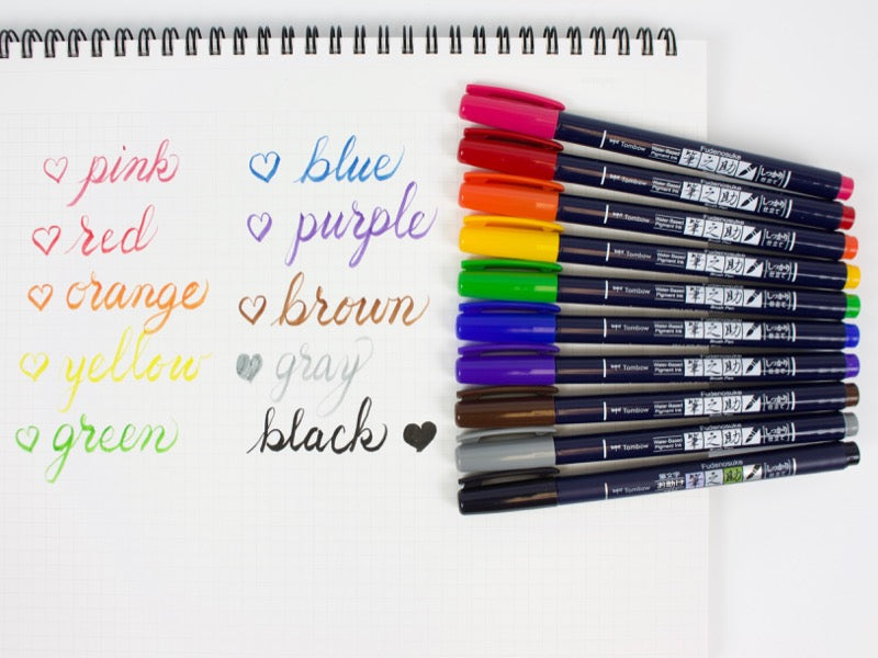 Tombow Fudenosuke Color 10 Color Set