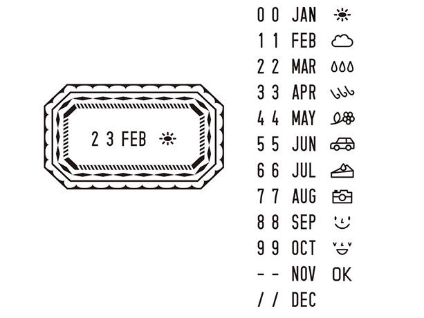 Midori Paintable Stamp Date and Frame