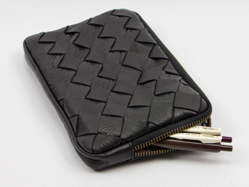 milloo Chloe Handwoven Clutch Black