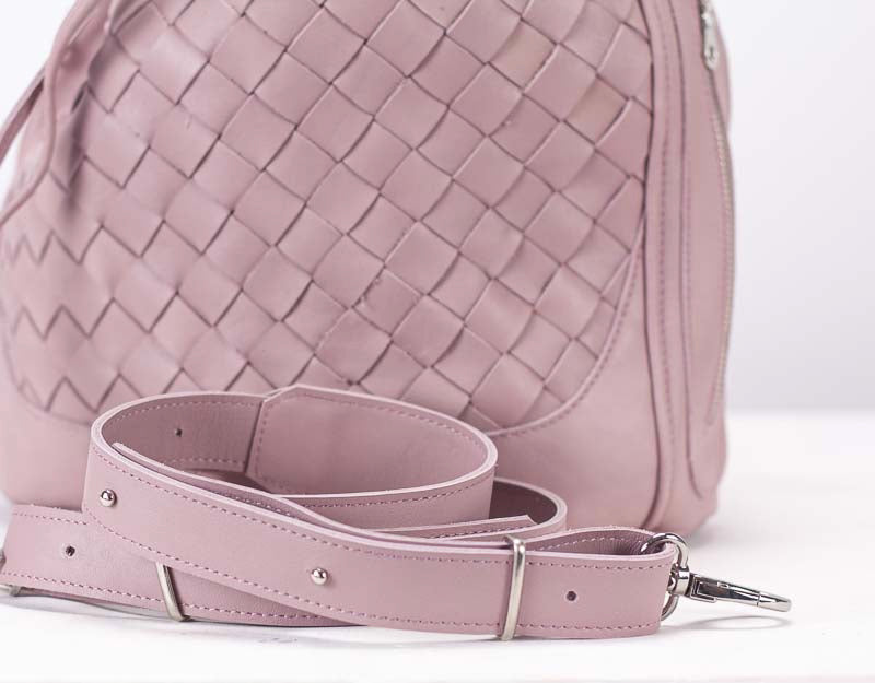 milloo Danae Bucket Bag Sandy Pink Handwoven