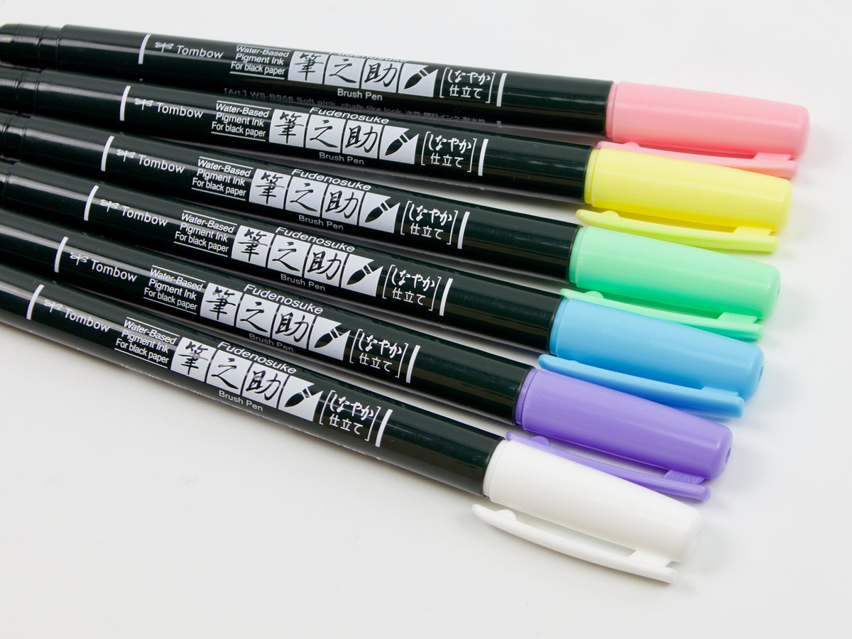 Tombow Fudenosuke Brush Pen Pastel Colors